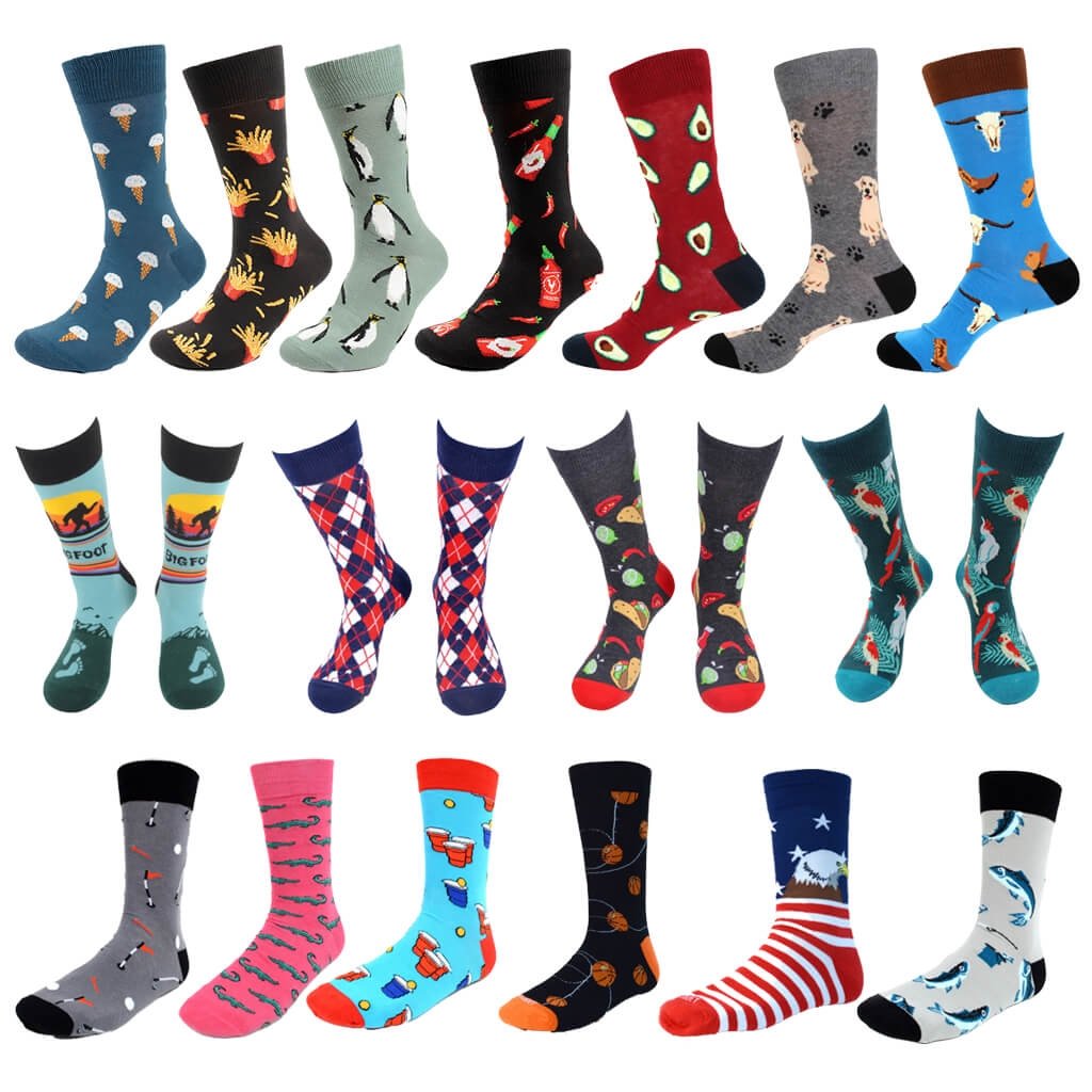 Men's Cotton Novelty Socks - Bundle Bus