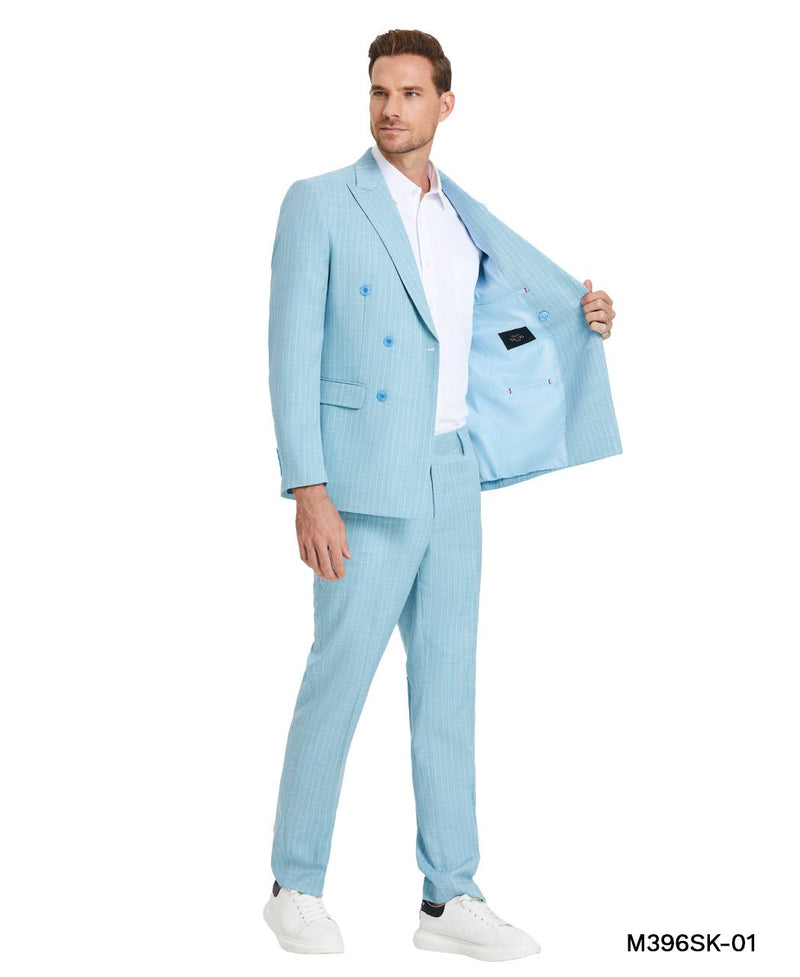 2 PC Double Breasted Pin - Stripe Suit - Bundle Bus