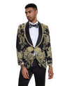 3 PC Pattern Shawl Lapel Double Breasted Vest Suit - Bundle Bus