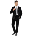 3 PC Solid Textured Peak Lapel Suit - Bundle Bus