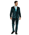 3 PC Solid Textured Peak Lapel Suit - Bundle Bus