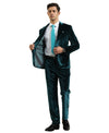 3 PC Solid Textured Peak Lapel Suit - Bundle Bus