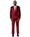 3 PC Solid Textured Peak Lapel Suit - Bundle Bus