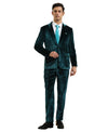 3 PC Solid Textured Peak Lapel Suit - Bundle Bus