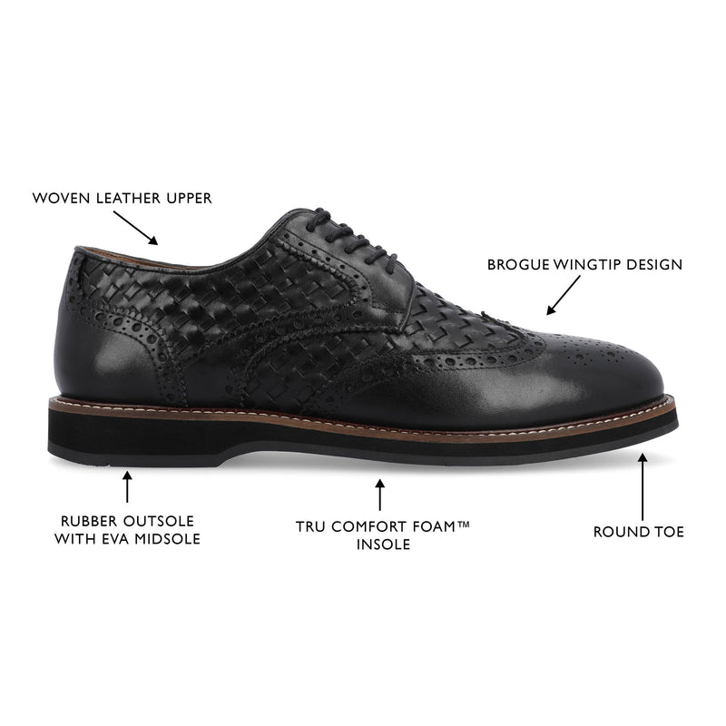 THOMAS & VINE - Thomas & Vine Radcliff Wide Width Woven Wingtip Derby