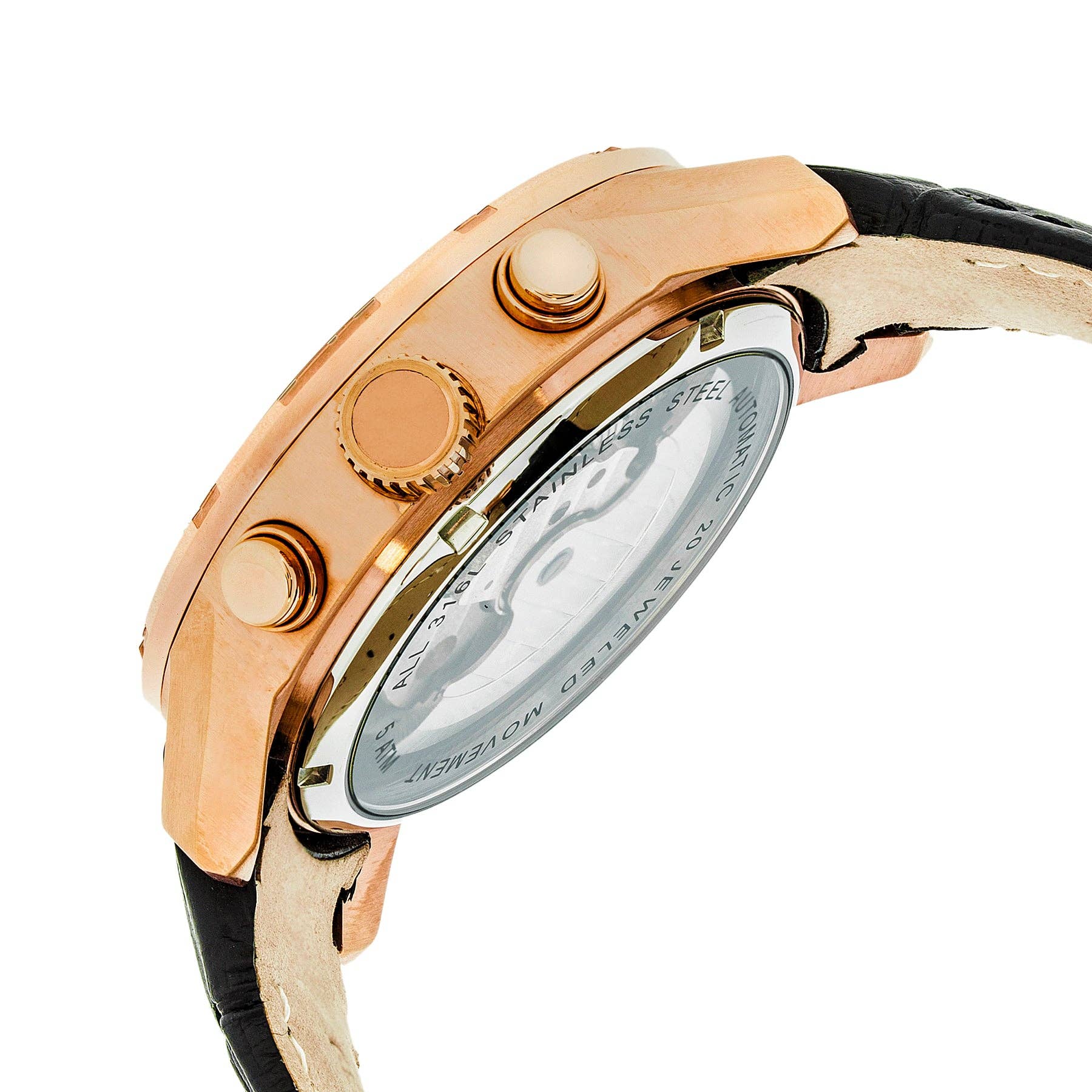 Heritor Automatic Hannibal Semi-Skeleton Leather-Band Watch