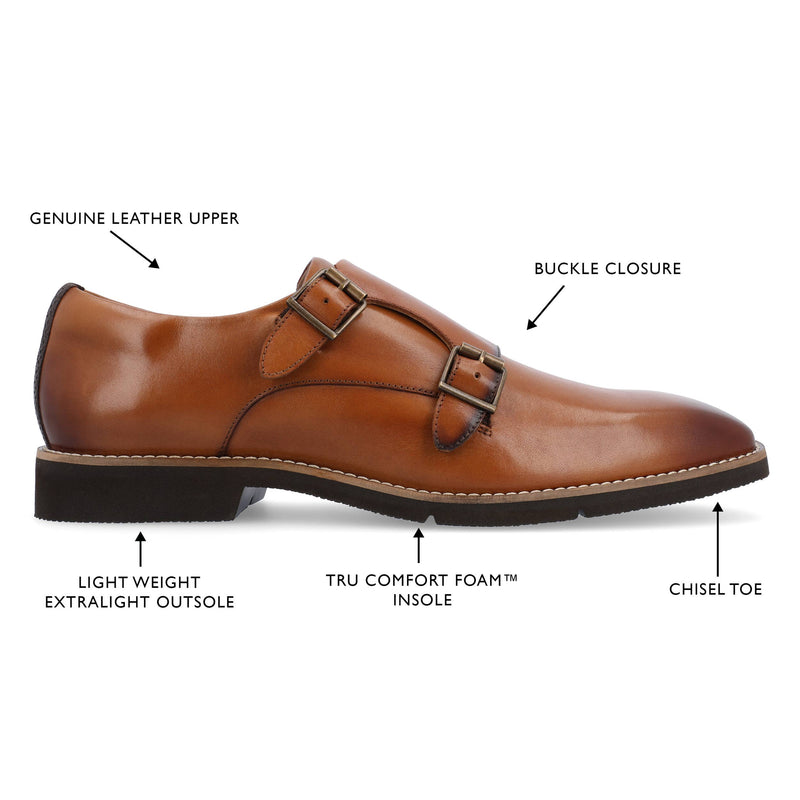 Artemis Chisel Toe Double Monk Strap