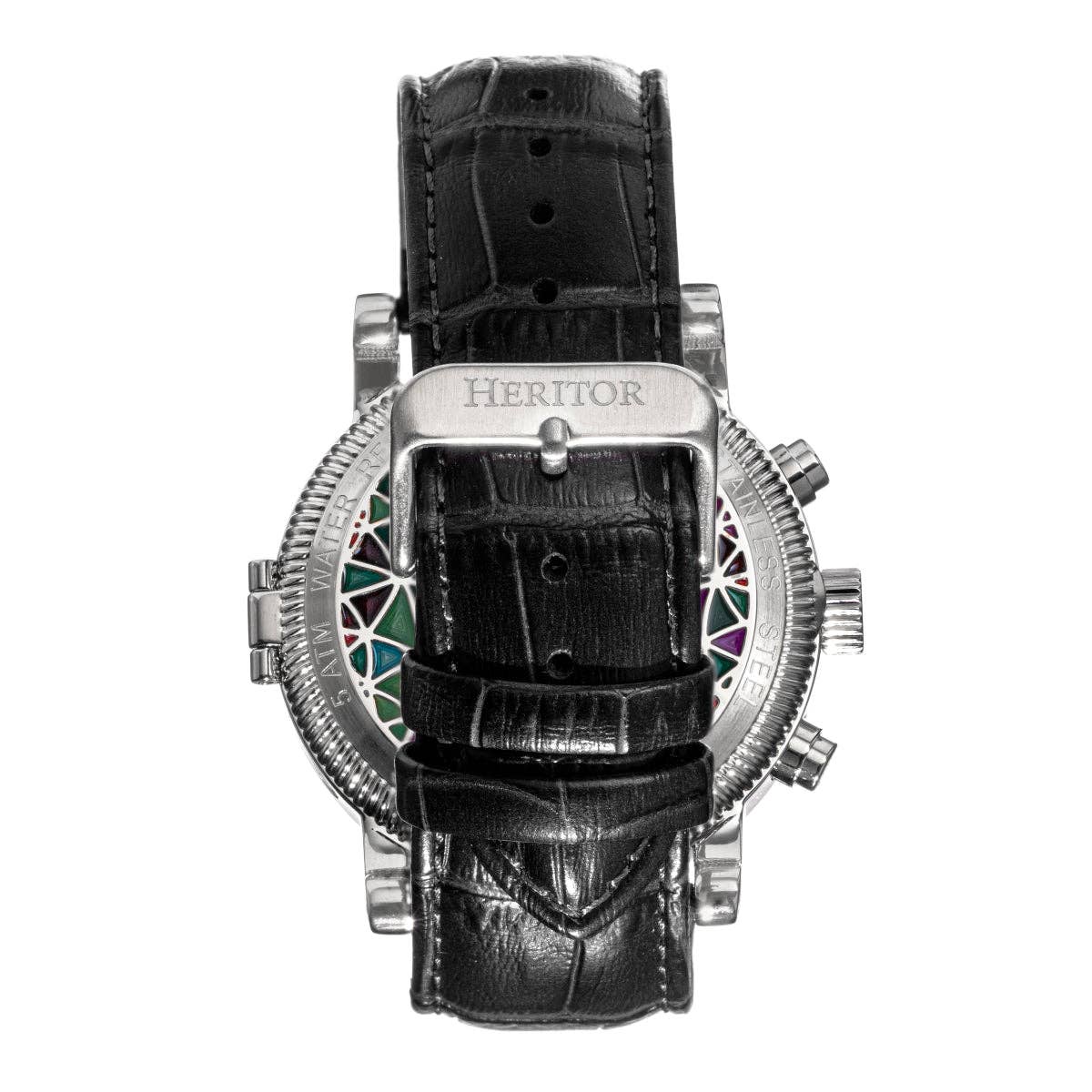 Heritor Automatic Legacy Leather-Band Watch with Day/Date