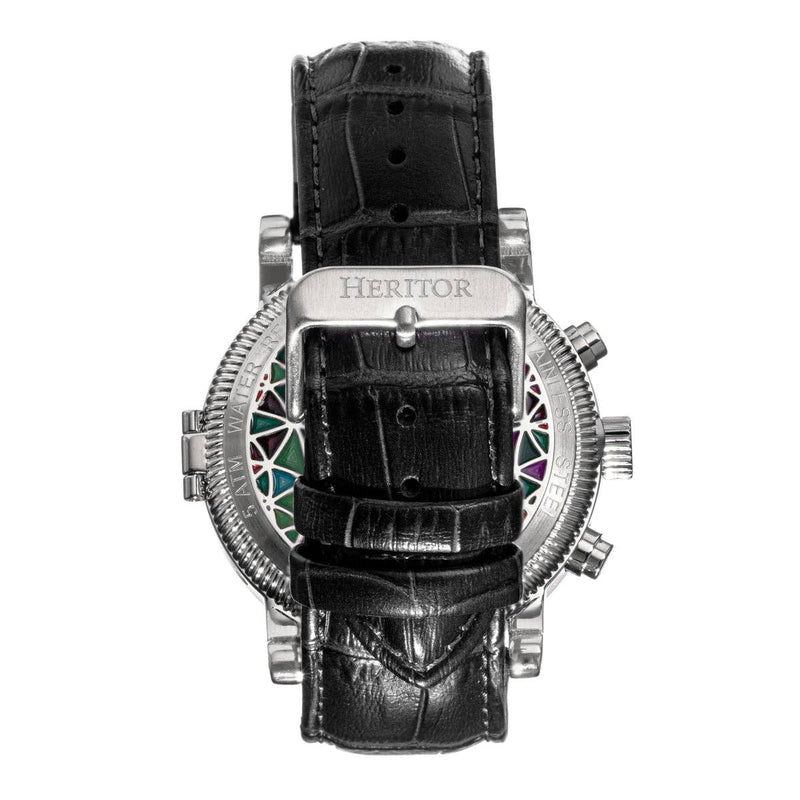 Heritor Automatic Legacy Leather-Band Watch with Day/Date