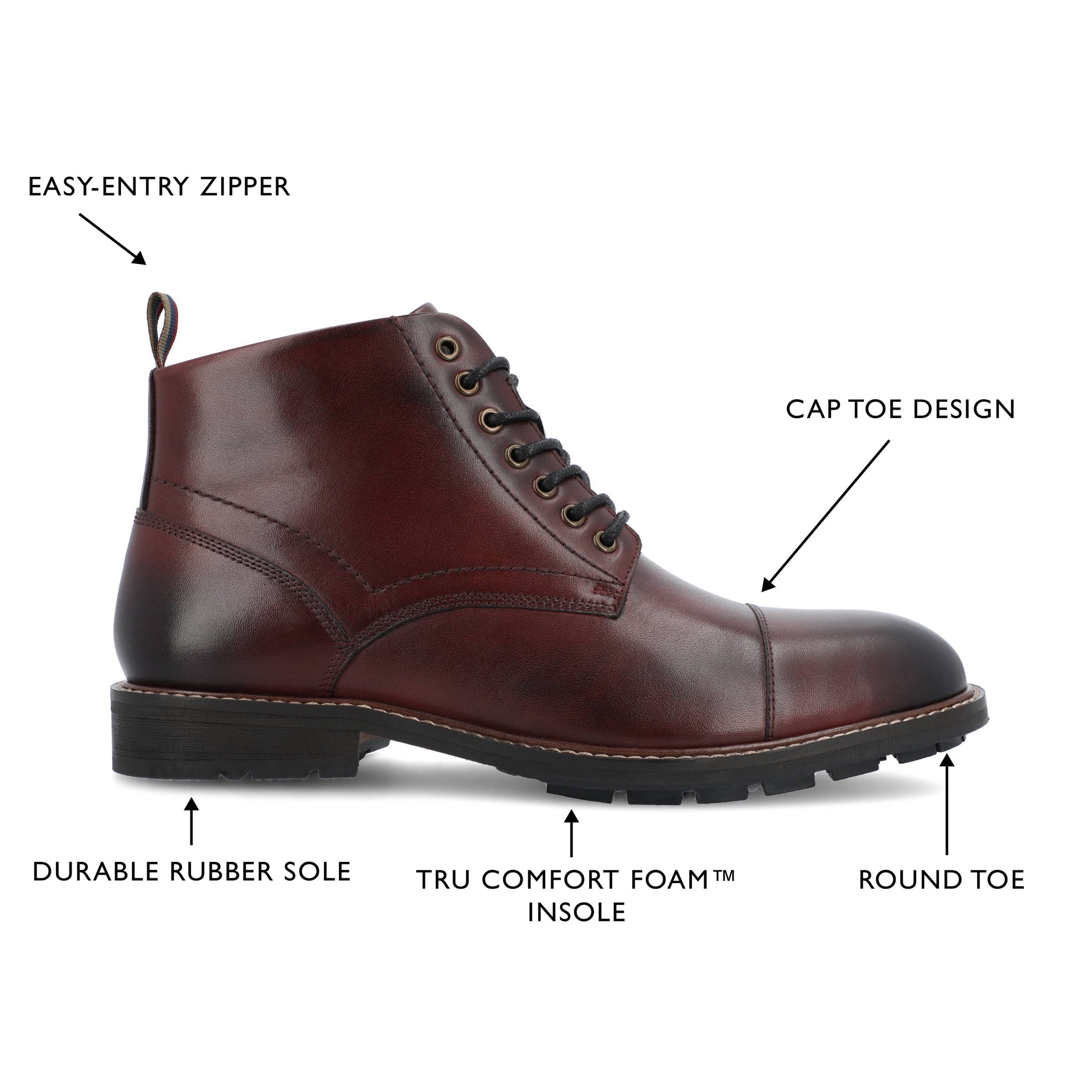Thomas & Vine Avrum Cap Toe Ankle Boot