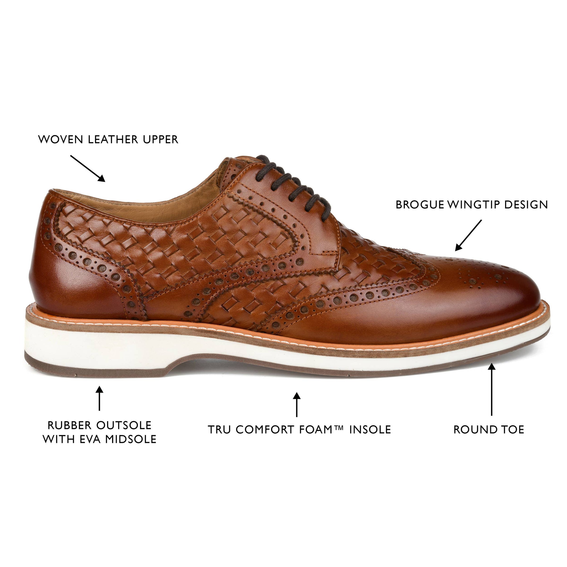 THOMAS & VINE - Thomas & Vine Radcliff Wide Width Woven Wingtip Derby