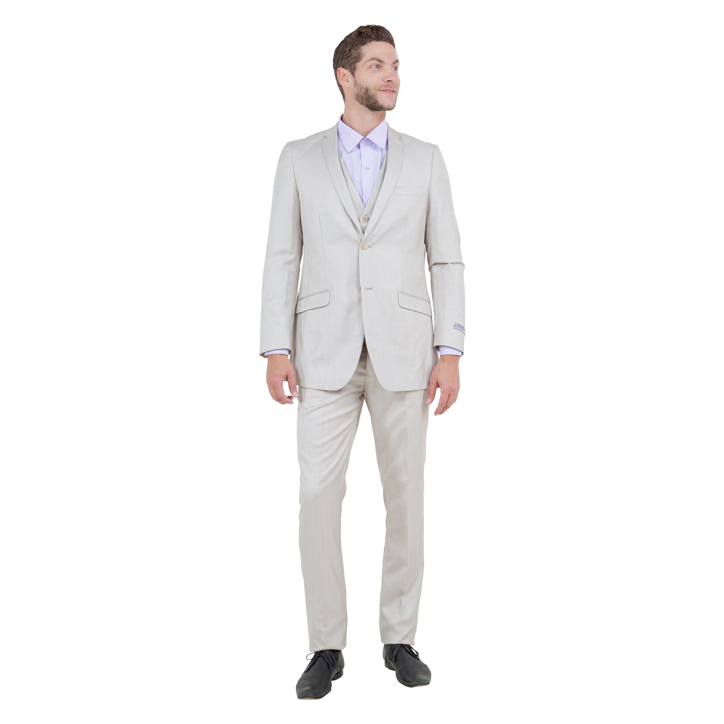 Tazzio Mens-suit 3-PC Solid Slim Fit