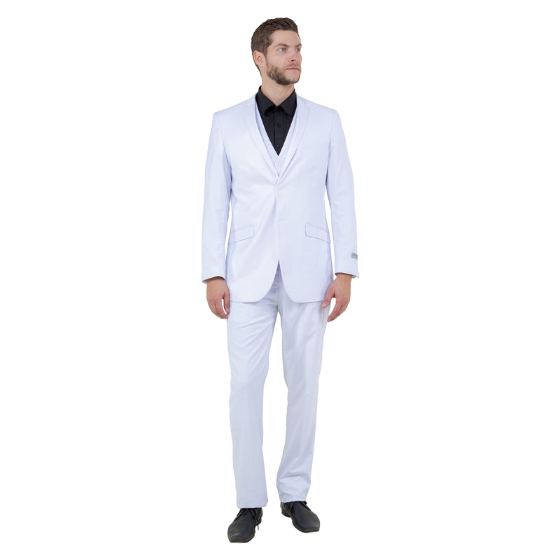 Tazzio Mens-suit 3-PC Solid Slim Fit