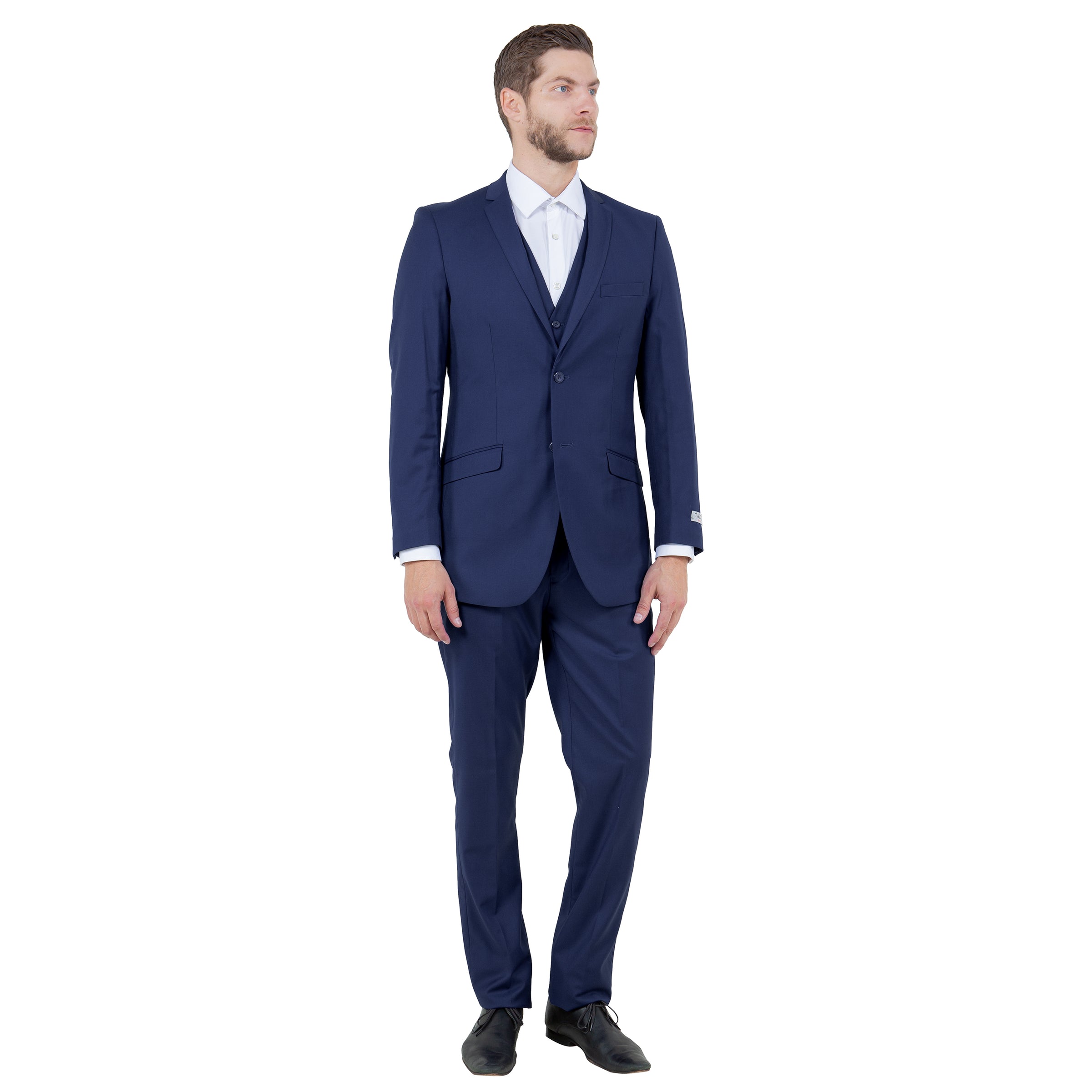 Tazzio Mens-suit 3-PC Solid Slim Fit