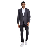 Men's Modern Fit Windowpane Sport Coat w/ Notch Lapel - Bundle Bus