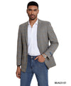 Men's Modern Fit Windowpane Sport Coat w/ Notch Lapel - Bundle Bus