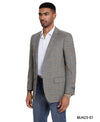 Men's Modern Fit Windowpane Sport Coat w/ Notch Lapel - Bundle Bus