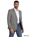 Men's Modern Fit Windowpane Sport Coat w/ Notch Lapel - Bundle Bus