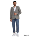 Men's Modern Fit Windowpane Sport Coat w/ Notch Lapel - Bundle Bus
