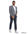 Men's Modern Fit Windowpane Sport Coat w/ Notch Lapel - Bundle Bus