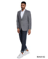 Men's Modern Fit Windowpane Sport Coat w/ Notch Lapel - Bundle Bus