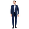 Navy Zegarie Notch Lapel Tuxedo Jacket For Men - Bundle Bus