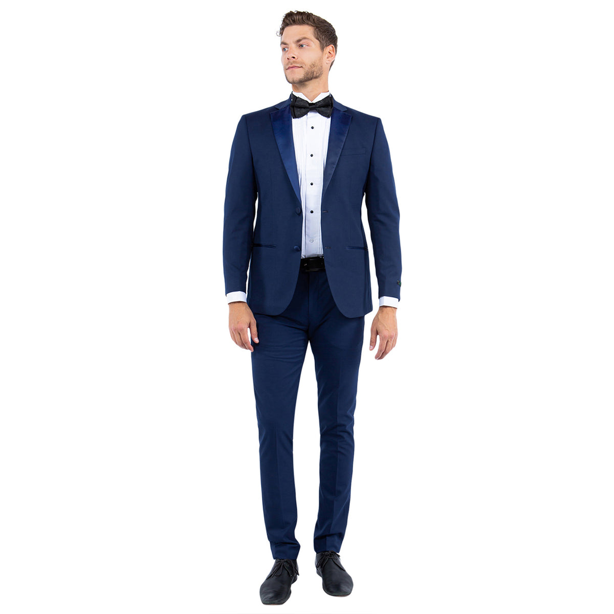 Navy Zegarie Notch Lapel Tuxedo Jacket For Men - Bundle Bus