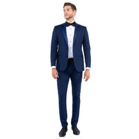 Navy Zegarie Notch Lapel Tuxedo Jacket For Men - Bundle Bus