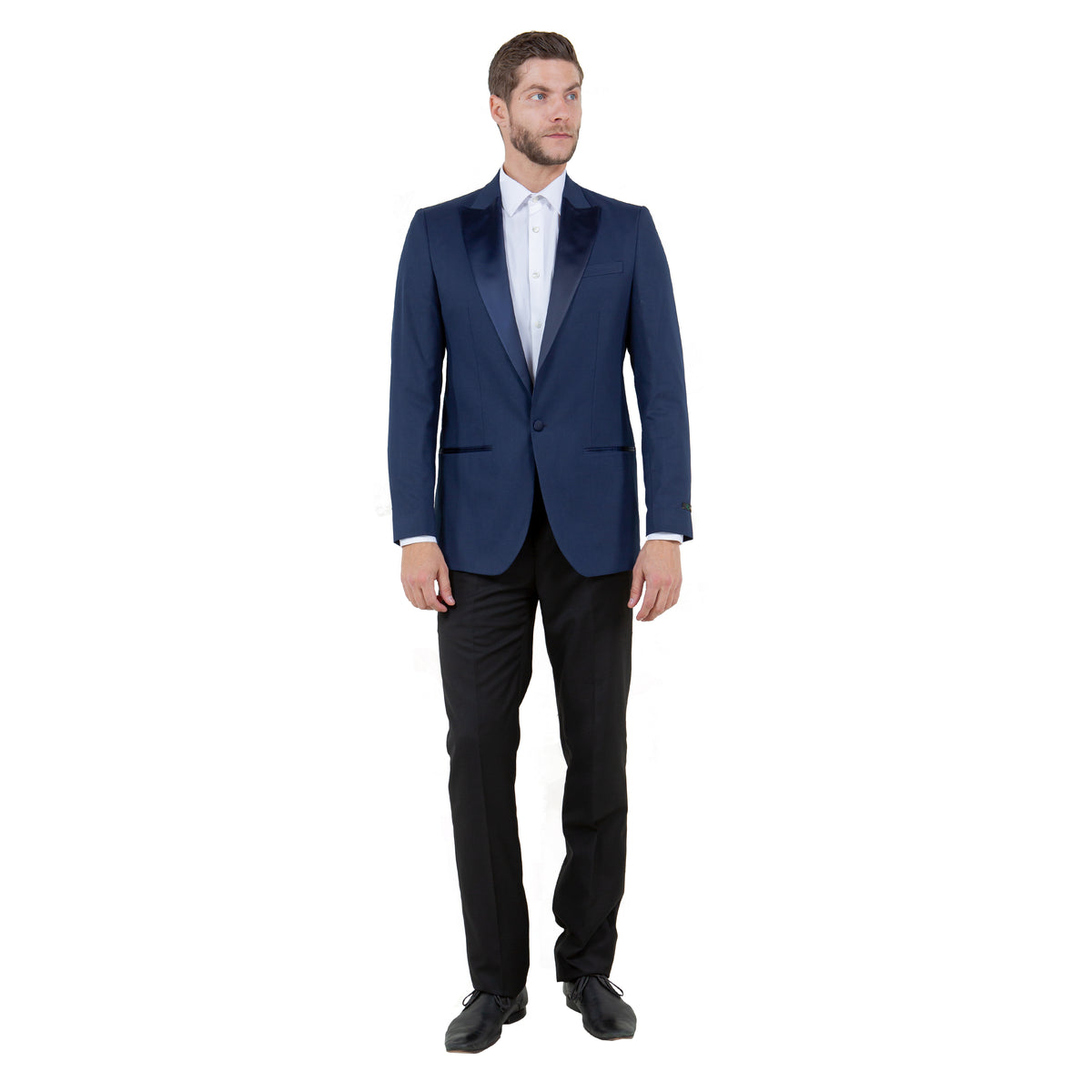 Navy Zegarie Peak Lapel Tuxedo Jacket For Men - Bundle Bus