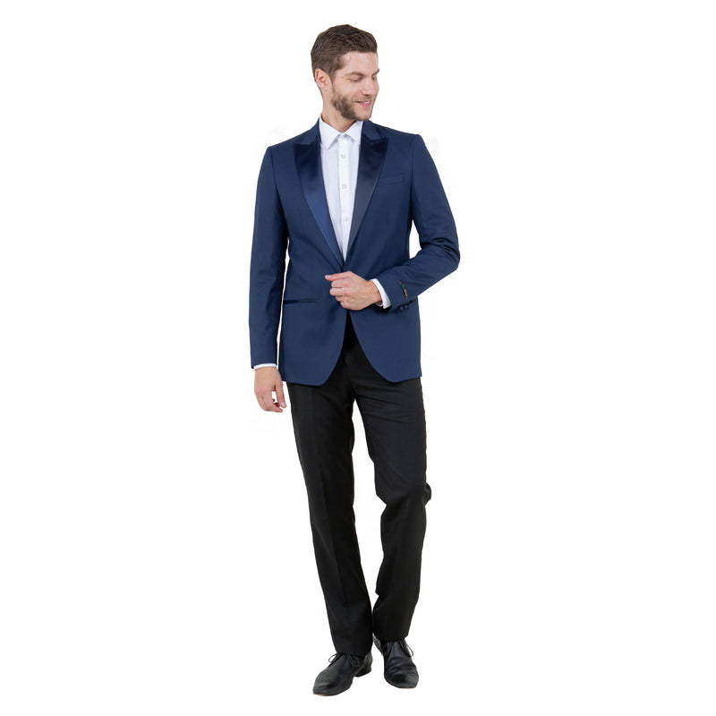Navy Zegarie Peak Lapel Tuxedo Jacket For Men
