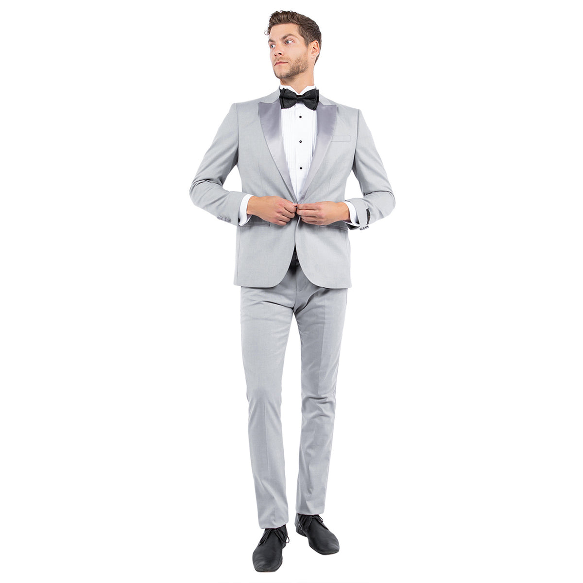 Men's Tailored - Fit Suits Separates Tuxedo Jacket w/ Peak Lapel - Bundle Bus