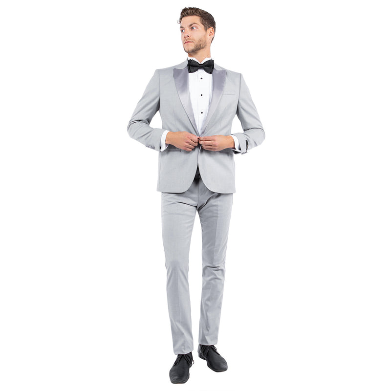 Men's Tailored - Fit Suits Separates Tuxedo Jacket w/ Peak Lapel - Bundle Bus
