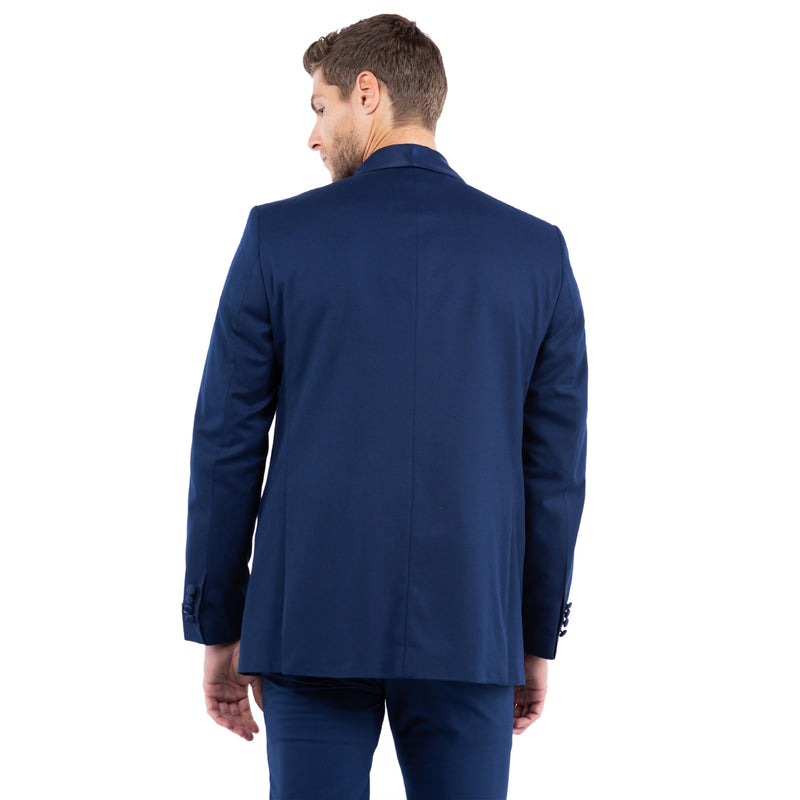 Navy Zegarie Shawl Collar Tuxedo Jacket For Men - Bundle Bus