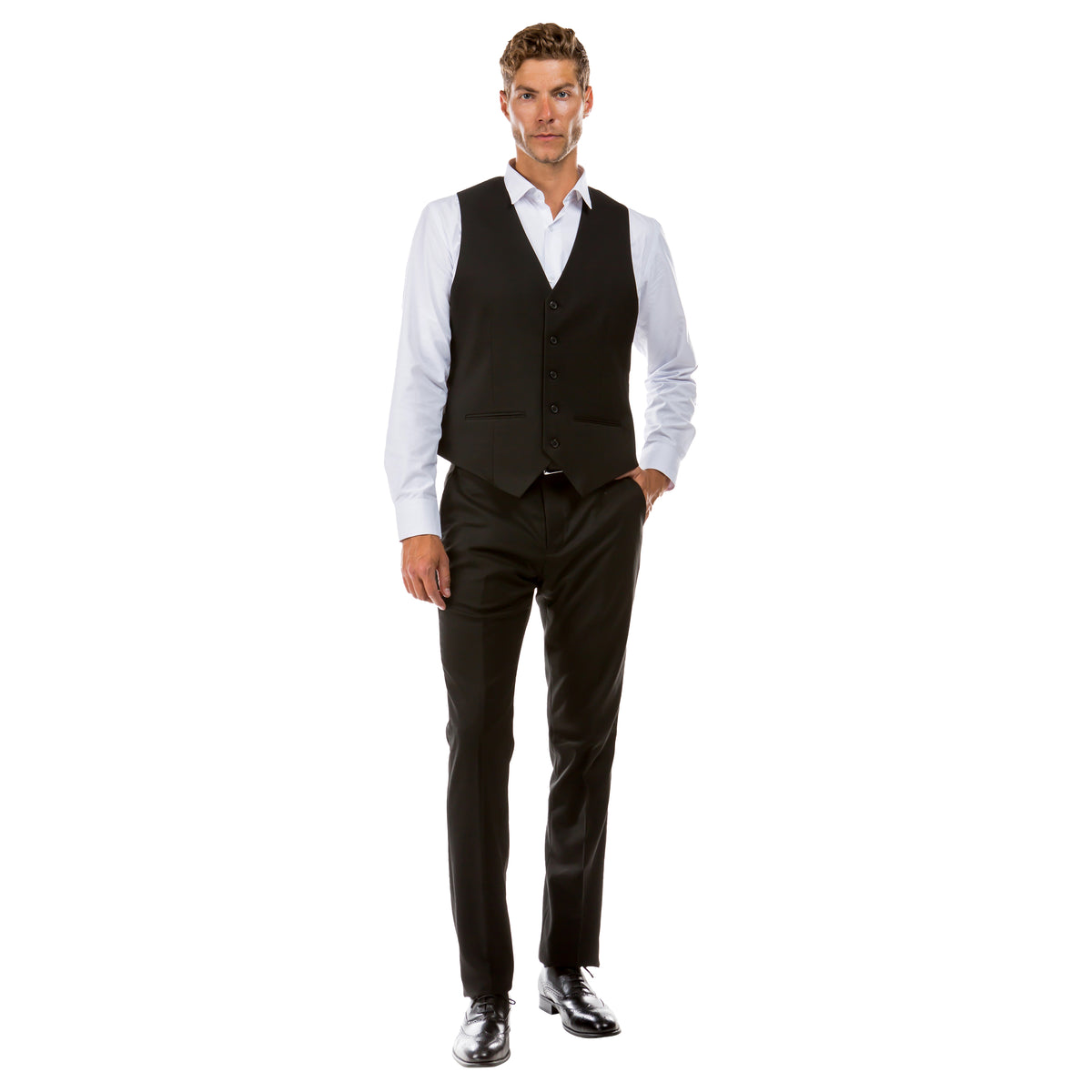 Men's Tailored - Fit Suits Separates Vest - Bundle Bus