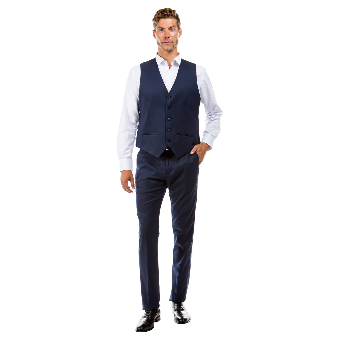 Navy Zegarie Suit Separates Solid Men's Vests For Men - Bundle Bus