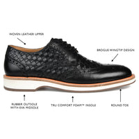 THOMAS & VINE - Thomas & Vine Radcliff Wide Width Woven Wingtip Derby