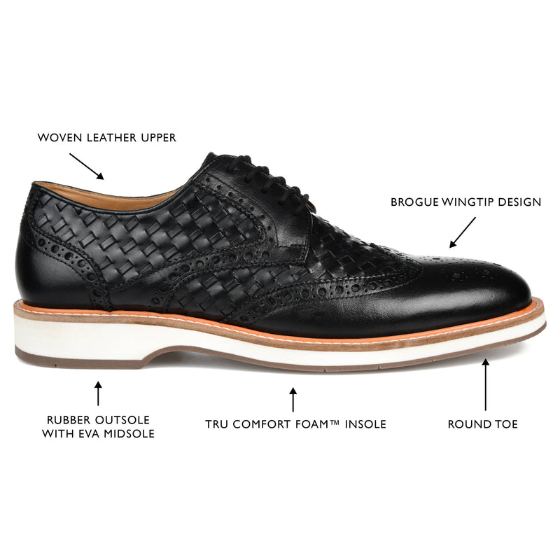 THOMAS & VINE - Thomas & Vine Radcliff Wide Width Woven Wingtip Derby