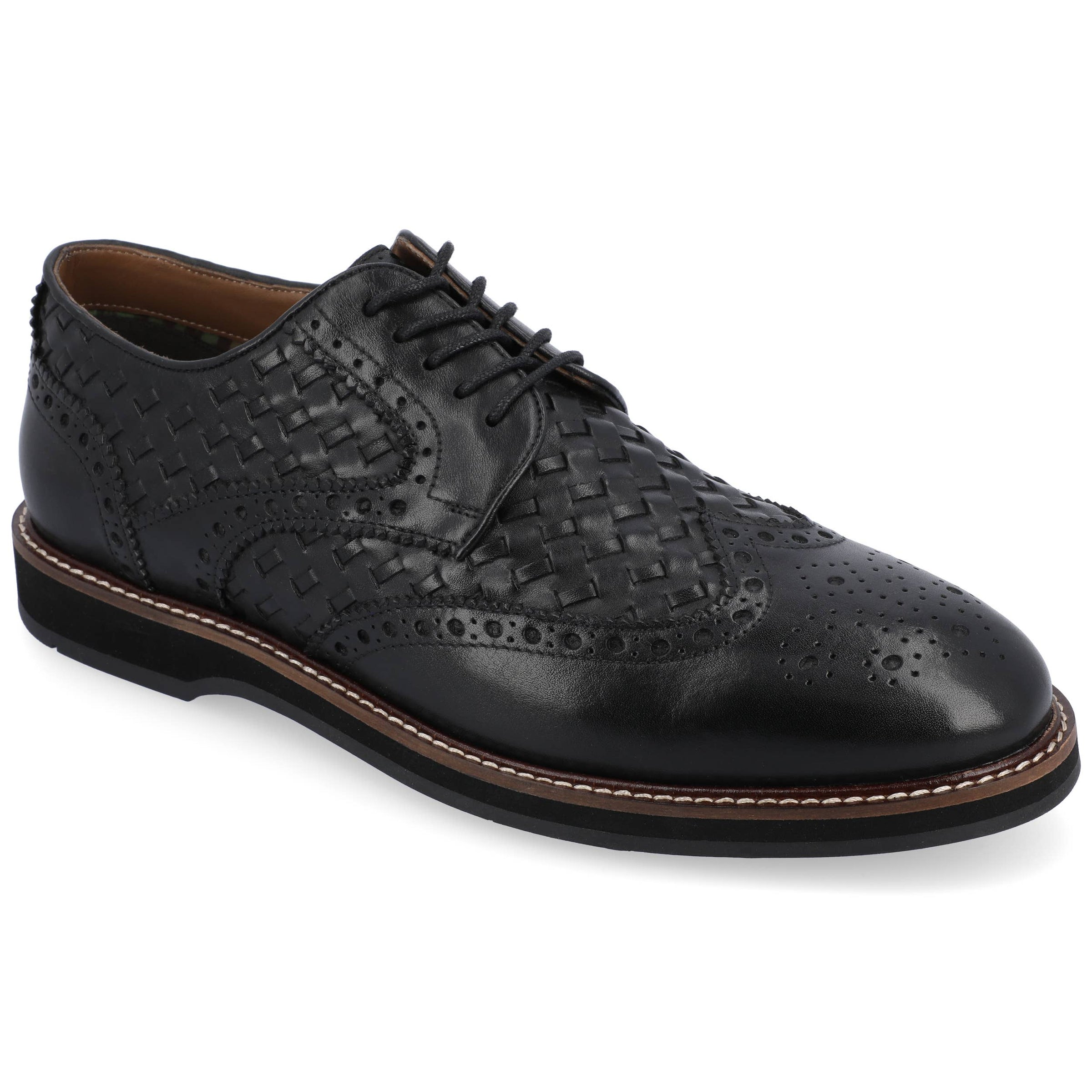 THOMAS & VINE - Thomas & Vine Radcliff Wide Width Woven Wingtip Derby