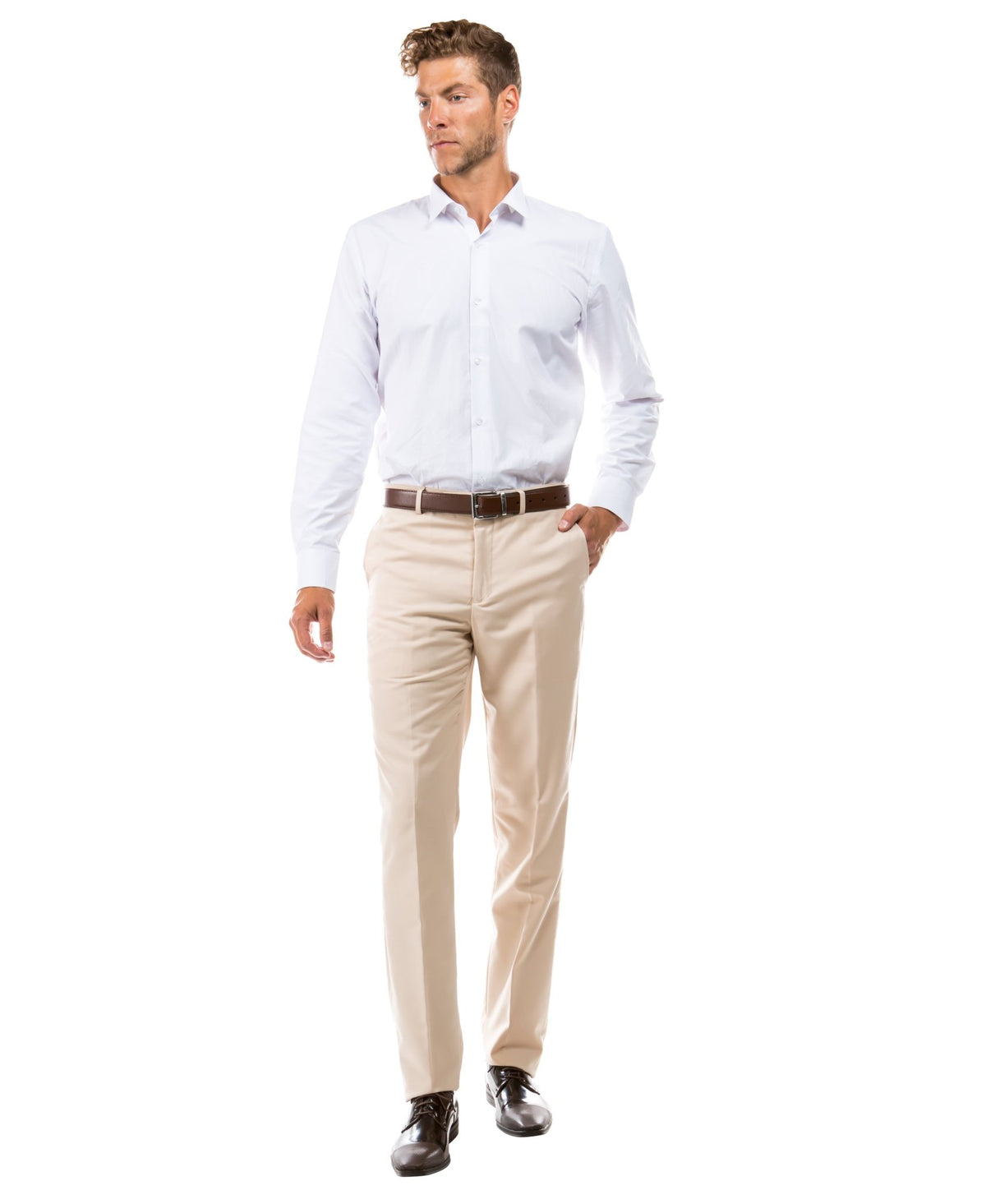 Azurro Blue Slim Fit Dress Pants - Bundle Bus