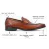 Bishop Apron Toe Penny Loafer: Cognac / 12 / Wide - Bundle Bus