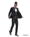 Black Solid Shiny U - Shape Vest Mens - suit - Bundle Bus