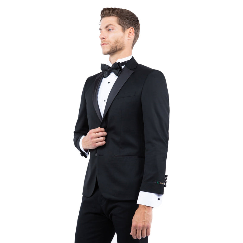 Black Zegarie Notch Lapel Tuxedo Jacket For Men - Bundle Bus