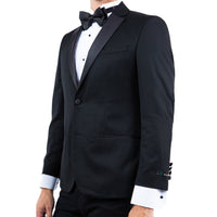 Black Zegarie Notch Lapel Tuxedo Jacket For Men - Bundle Bus