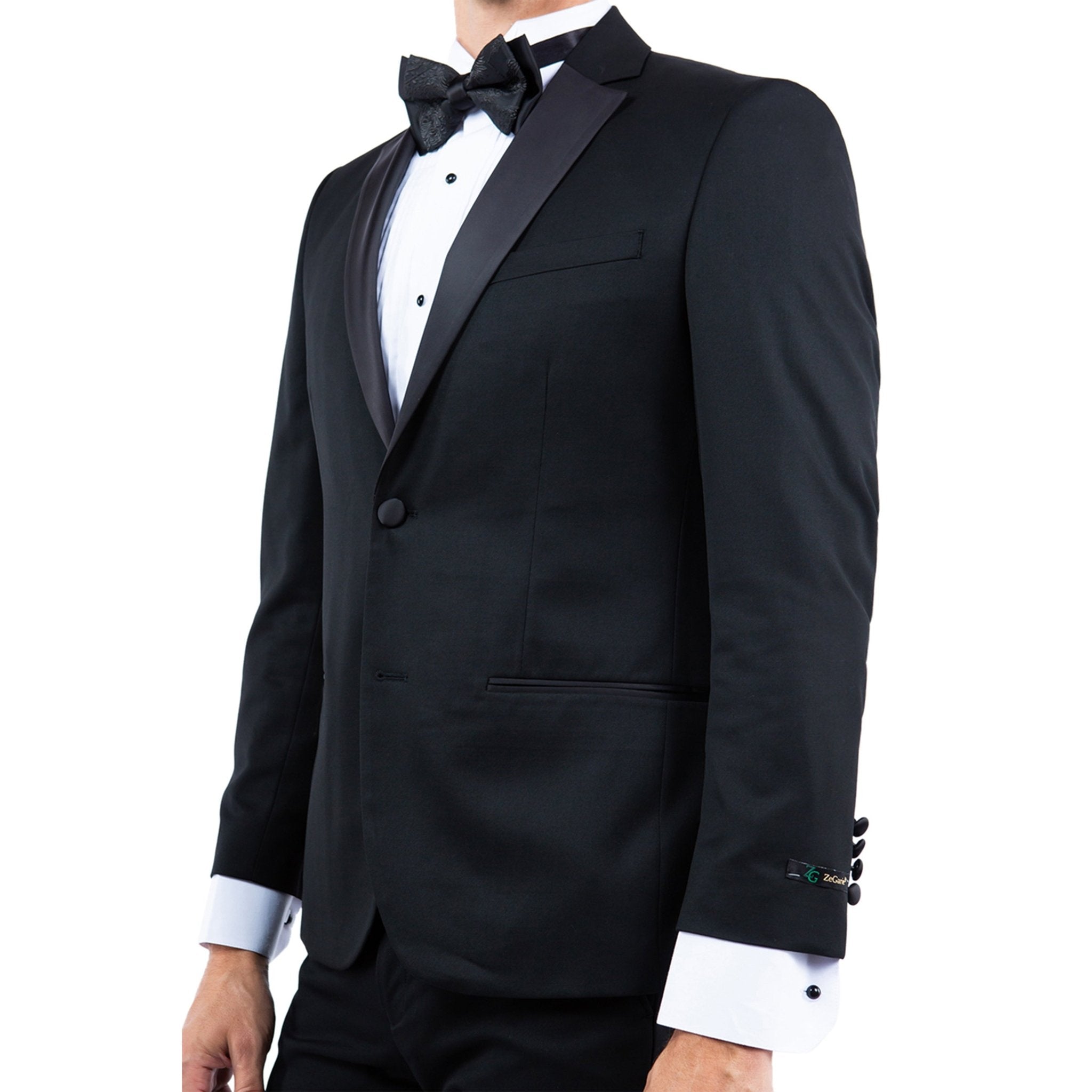Black Zegarie Notch Lapel Tuxedo Jacket For Men - Bundle Bus