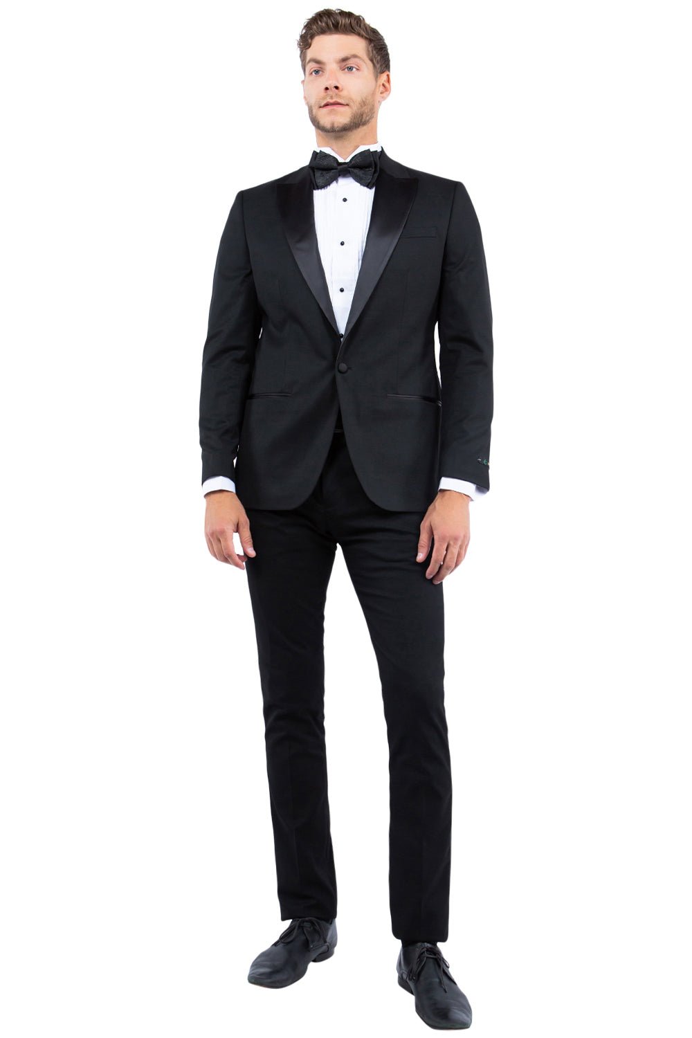 Black Zegarie Peak Lapel Tuxedo Jacket For Men - Bundle Bus