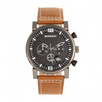 Breed Ryker Chronograph Leather - Band Watch with Date - Bundle Bus