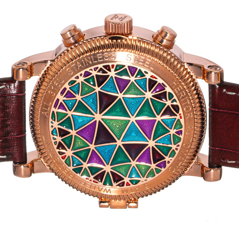 Heritor Automatic Legacy Leather-Band Watch with Day/Date