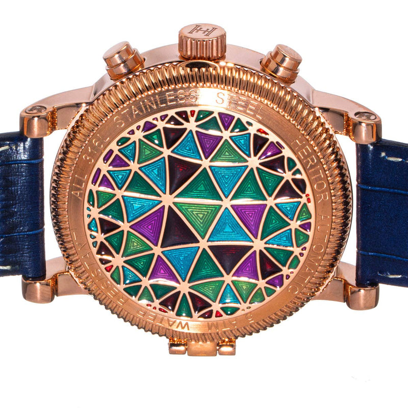 Heritor Automatic Legacy Leather-Band Watch with Day/Date