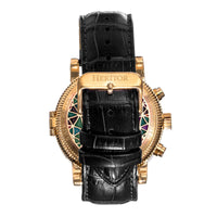 Heritor Automatic Legacy Leather-Band Watch with Day/Date