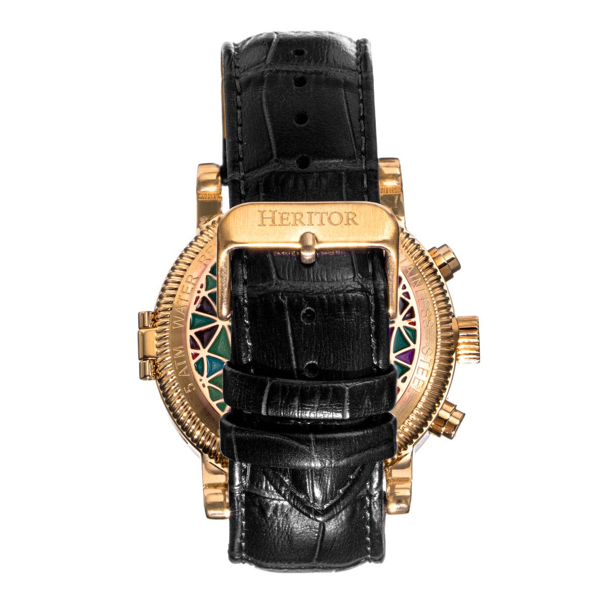 Heritor Automatic Legacy Leather-Band Watch with Day/Date